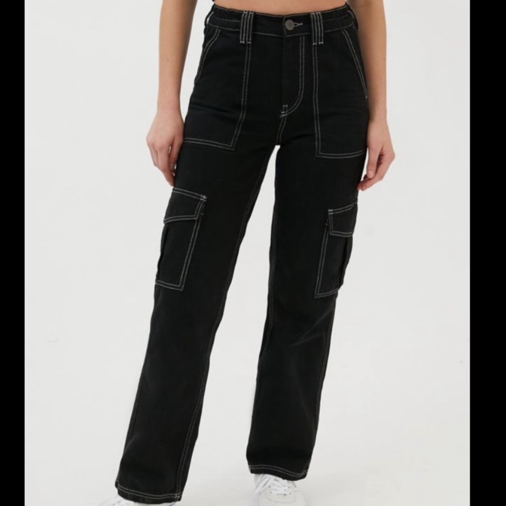 Urban Outfitters black contrast stitch bf jeans